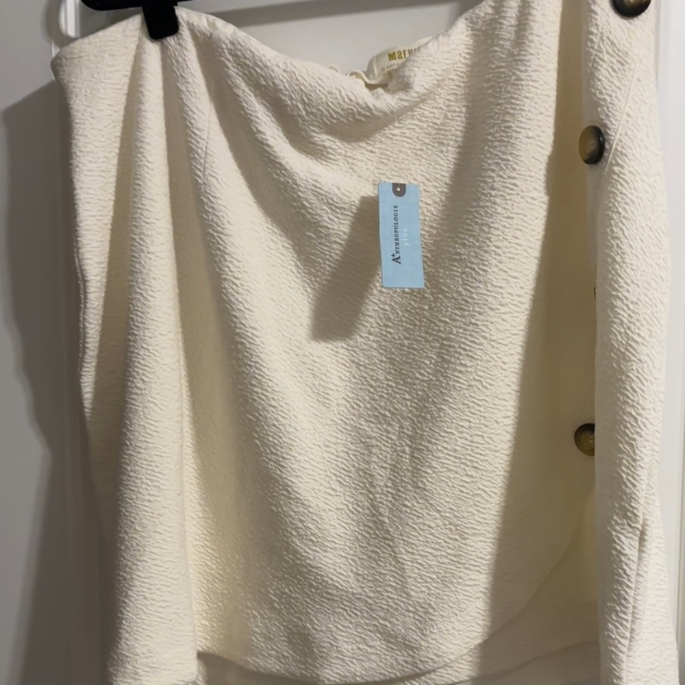 Textured White Mini Skirt